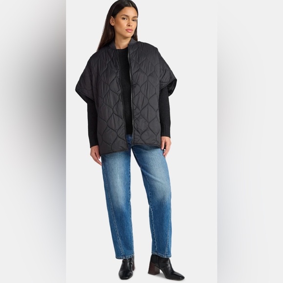 NWT Women’s Black Quilted Puffer vest Nylon Jacket - Picture 3 of 8
